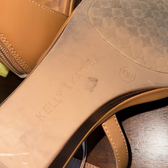 Kelly & Katie sandals wedge 10 crisscross Brown Strappy ankle strap - Picture 6 of 7